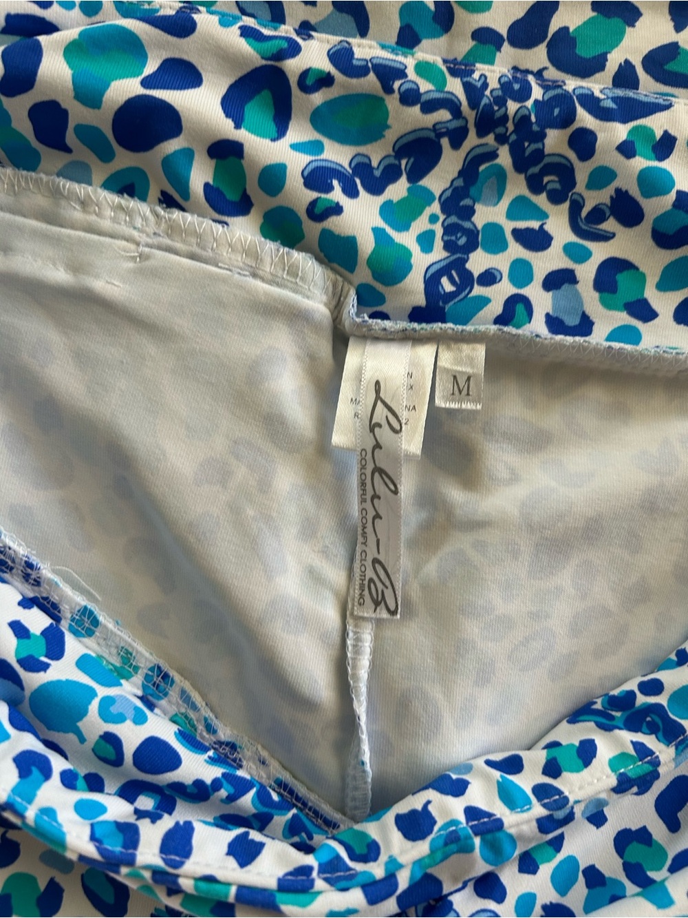 Lulu-B Blue & Teal Palm Print skort - Picture 3 of 4